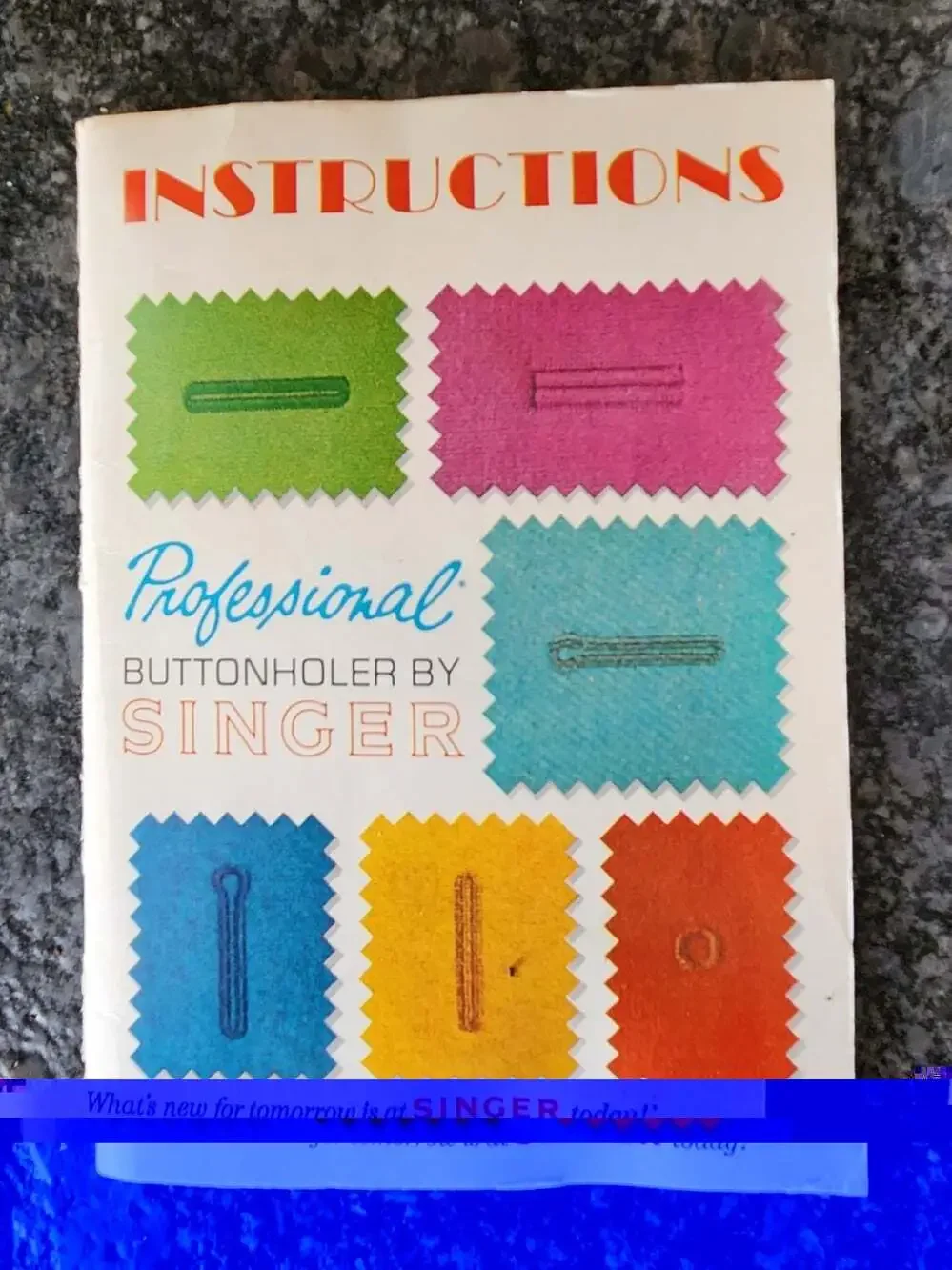 Professional Buttonholer By Singer w/Instruction Manual. Vintage 1973